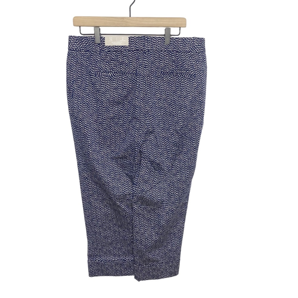 Chicos Secret Stretch Raindrop-Print Straight-Leg Cuffed Crops size 12 NWT - Picture 8 of 9